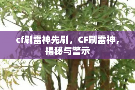 cf刷雷神先刷,CF刷雷神,揭秘与警示 cf刷雷神先刷,CF刷雷神,揭秘与警示