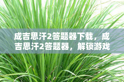 成吉思汗2答题器下载，成吉思汗2答题器，解锁游戏内外的智慧与策略