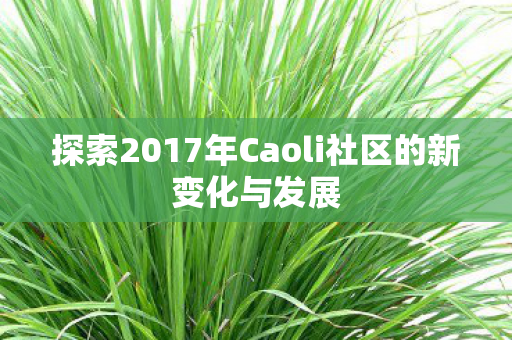 探索2017年Caoli社区的新变化与发展