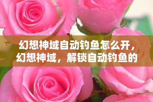 幻想神域自动钓鱼怎么开,幻想神域,解锁自动钓鱼的奥秘 幻想神域自动钓鱼怎么开,幻想神域,解锁自动钓鱼的奥秘