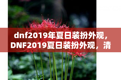 dnf2019年夏日装扮外观，DNF2019夏日装扮外观，清凉一夏，时尚与战斗并存