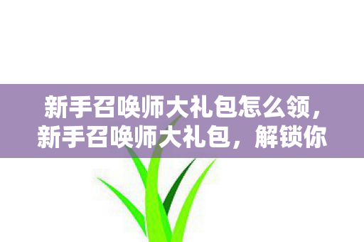 新手召唤师大礼包怎么领，新手召唤师大礼包，解锁你的游戏之旅