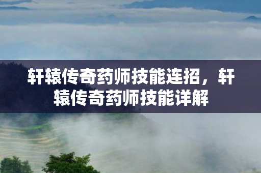 轩辕传奇药师技能连招，轩辕传奇药师技能详解