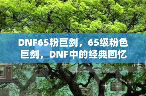 DNF65粉巨剑，65级粉色巨剑，DNF中的经典回忆