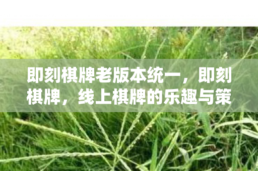 即刻棋牌老版本统一,即刻棋牌,线上棋牌的乐趣与策略 即刻棋牌老版本统一,即刻棋牌,线上棋牌的乐趣与策略