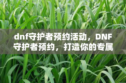 dnf守护者预约活动，DNF守护者预约，打造你的专属守护者，开启冒险之旅