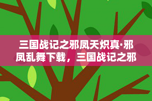 三国战记之邪凤天炽真·邪凤乱舞下载，三国战记之邪凤天炽