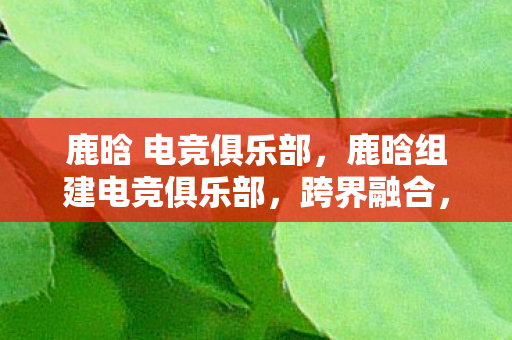 鹿晗 电竞俱乐部，鹿晗组建电竞俱乐部，跨界融合，开启电竞新篇章
