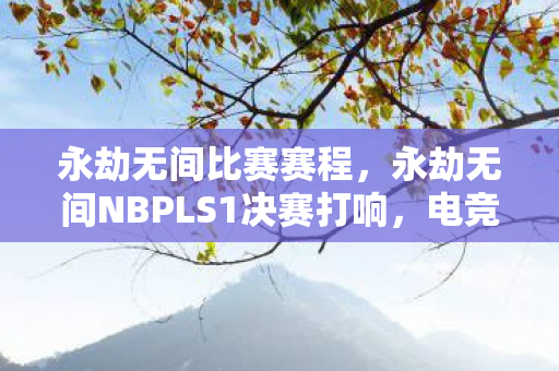 永劫无间比赛赛程，永劫无间NBPLS1决赛打响，电竞新星的璀璨时刻