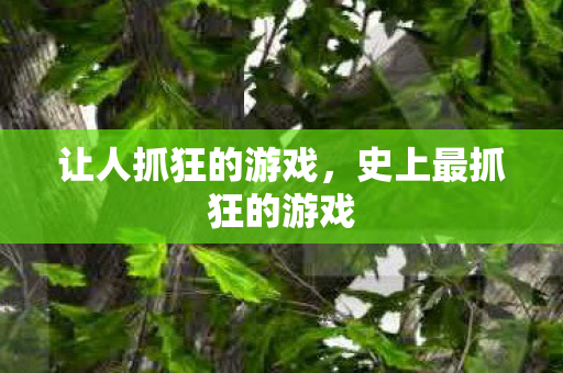 让人抓狂的游戏，史上最抓狂的游戏