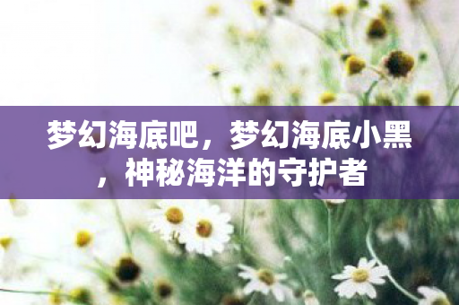 梦幻海底吧，梦幻海底小黑，神秘海洋的守护者