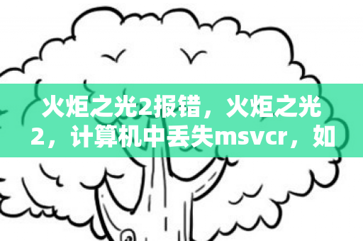 火炬之光2报错，火炬之光2，计算机中丢失msvcr，如何快速解决？