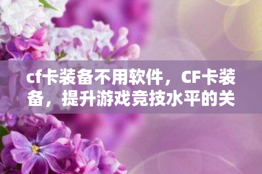 cf卡装备不用软件，CF卡装备，提升游戏竞技水平的关键