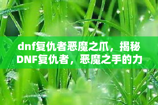 dnf复仇者恶魔之爪，揭秘DNF复仇者，恶魔之手的力量与奥秘