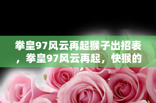 拳皇97风云再起猴子出招表，拳皇97风云再起，快猴的崛起与传奇