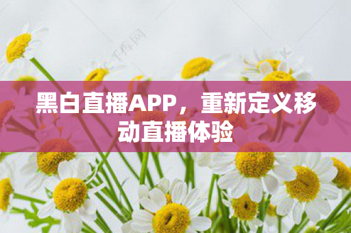 黑白直播APP，重新定义移动直播体验