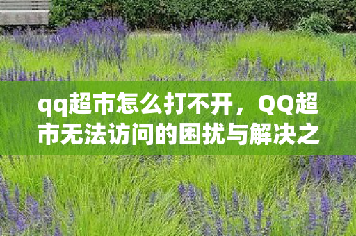 qq超市怎么打不开，QQ超市无法访问的困扰与解决之道