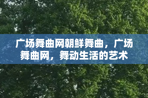 广场舞曲网朝鲜舞曲，广场舞曲网，舞动生活的艺术