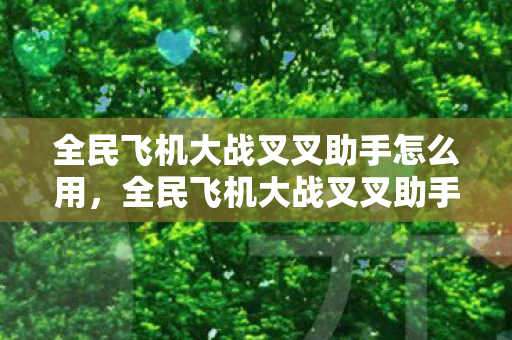 全民飞机大战叉叉助手怎么用，全民飞机大战叉叉助手，提升游戏乐趣的必备神器