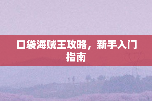 口袋海贼王攻略，新手入门指南