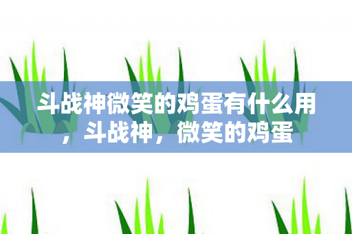 斗战神微笑的鸡蛋有什么用，斗战神，微笑的鸡蛋