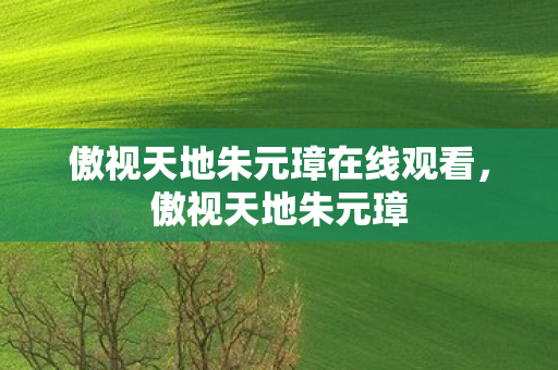 傲视天地朱元璋在线观看，傲视天地朱元璋