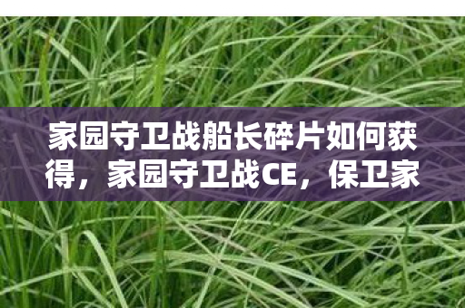 家园守卫战船长碎片如何获得，家园守卫战CE，保卫家园的荣耀与责任