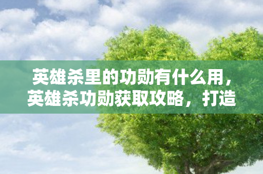 英雄杀里的功勋有什么用，英雄杀功勋获取攻略，打造荣耀之路