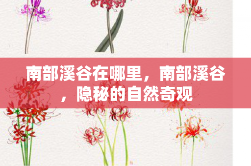 南部溪谷在哪里，南部溪谷，隐秘的自然奇观