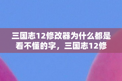 三国志12修改器为什么都是看不懂的字，三国志12修改器不能用？原因与解决方案详解