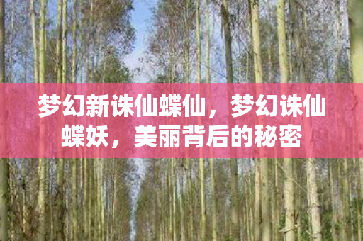 梦幻新诛仙蝶仙，梦幻诛仙蝶妖，美丽背后的秘密
