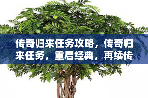 传奇归来任务攻略，传奇归来任务，重启经典，再续传奇