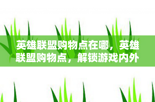 英雄联盟购物点在哪，英雄联盟购物点，解锁游戏内外的时尚潮流