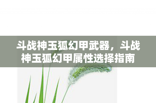 斗战神玉狐幻甲武器,斗战神玉狐幻甲属性选择指南 斗战神玉狐幻甲武器,斗战神玉狐幻甲属性选择指南