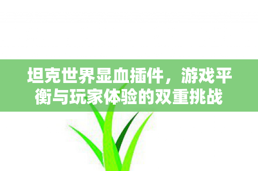 坦克世界显血插件，游戏平衡与玩家体验的双重挑战