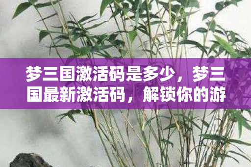 梦三国激活码是多少，梦三国最新激活码，解锁你的游戏新世界