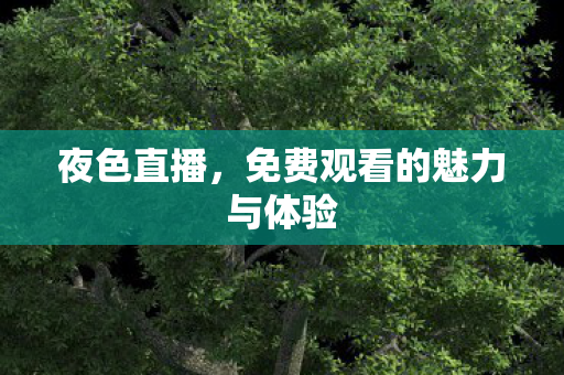 夜色直播，免费观看的魅力与体验