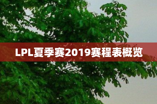 LPL夏季赛2019赛程表概览