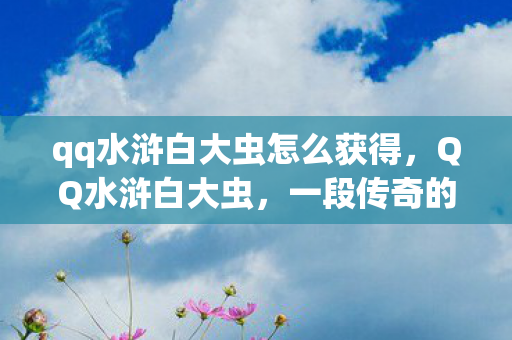 qq水浒白大虫怎么获得，QQ水浒白大虫，一段传奇的虚拟世界之旅