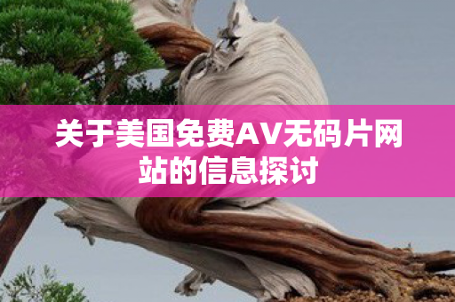 关于美国免费AV无码片网站的信息探讨