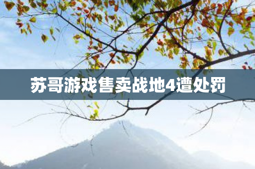 苏哥游戏售卖战地4遭处罚