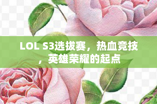 LOL S3选拔赛，热血竞技，英雄荣耀的起点