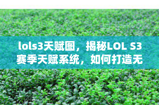 lols3天赋图，揭秘LOL S3赛季天赋系统，如何打造无敌英雄？