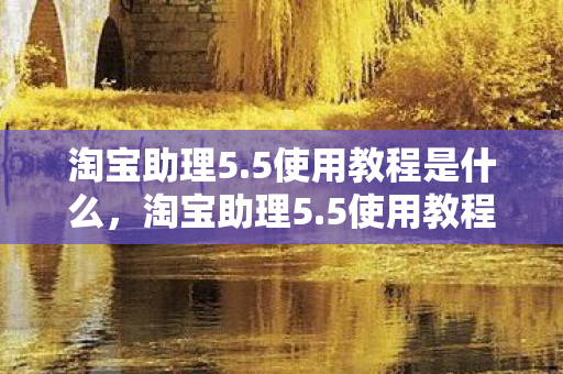 淘宝助理5.5使用教程是什么，淘宝助理5.5使用教程