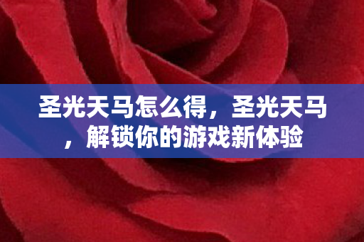 圣光天马怎么得，圣光天马，解锁你的游戏新体验