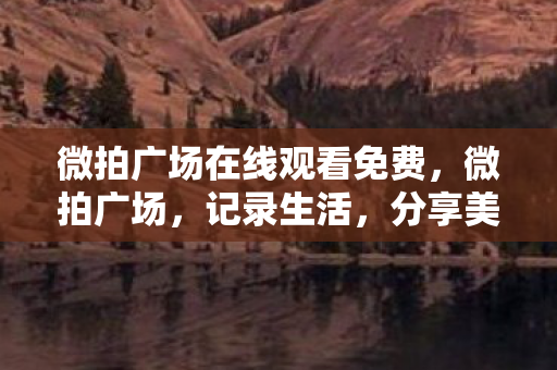 微拍广场在线观看免费，微拍广场，记录生活，分享美好