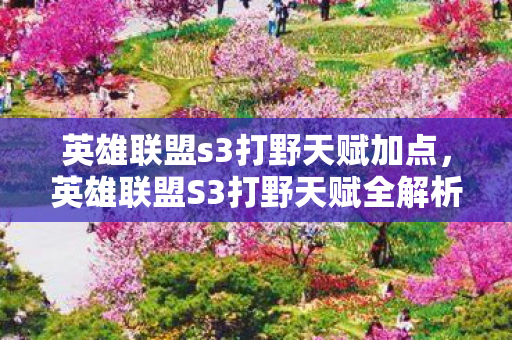 英雄联盟s3打野天赋加点，英雄联盟S3打野天赋全解析