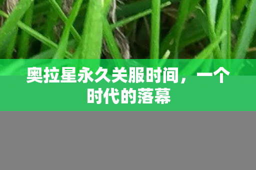 奥拉星永久关服时间,一个时代的落幕 奥拉星永久关服时间,一个时代的落幕