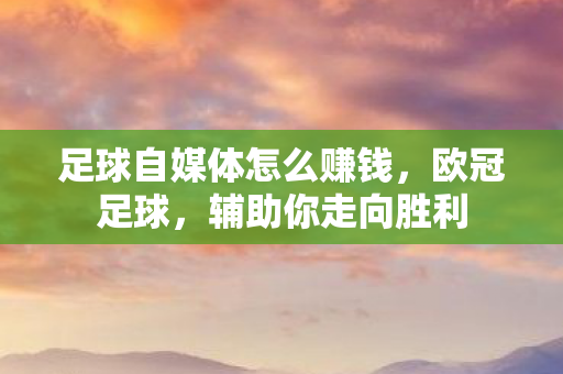 足球自媒体怎么赚钱，欧冠足球，辅助你走向胜利
