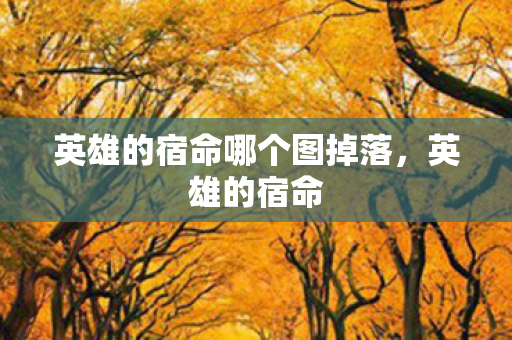 英雄的宿命哪个图掉落，英雄的宿命